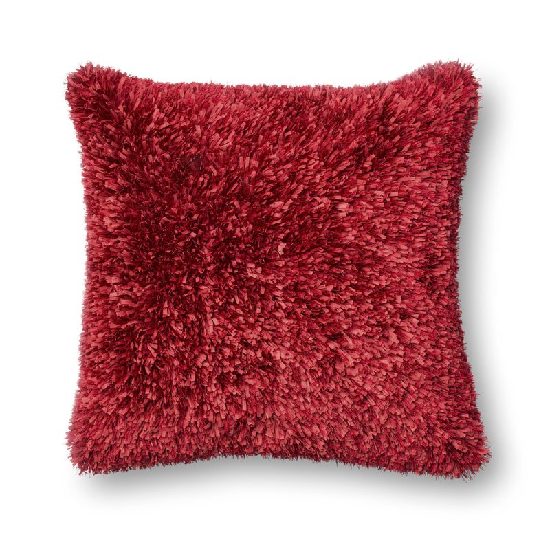 Red Ribbon Shag Pillow