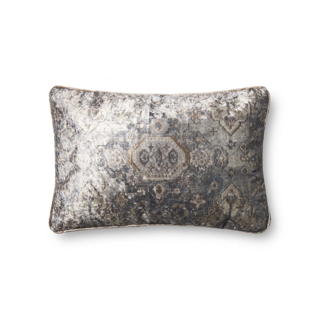 Grey Antique Rug Design Pillow