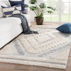 Sani Indoor/ Outdoor Geometric Gray & Cream Area Rug