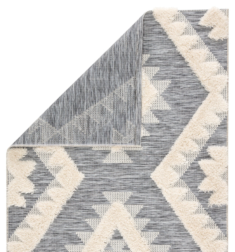 Makaya Indoor/ Outdoor Geometric Gray & Cream Area Rug