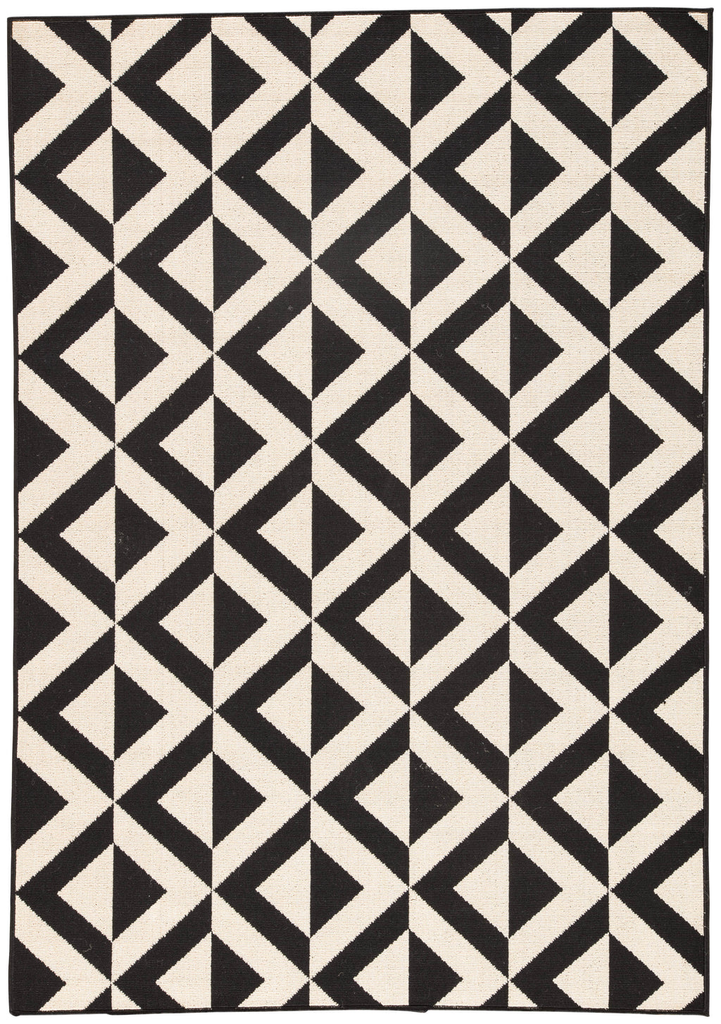 Marquise Indoor/ Outdoor Geometric Black & Cream Area Rug