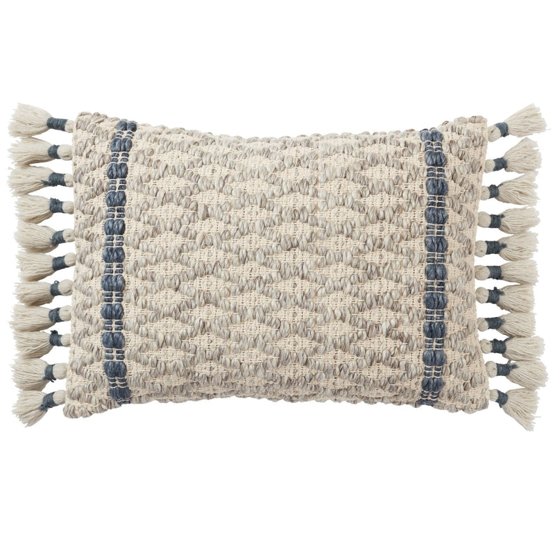 Perlah Celie Light Gray & Navy Pillow 1