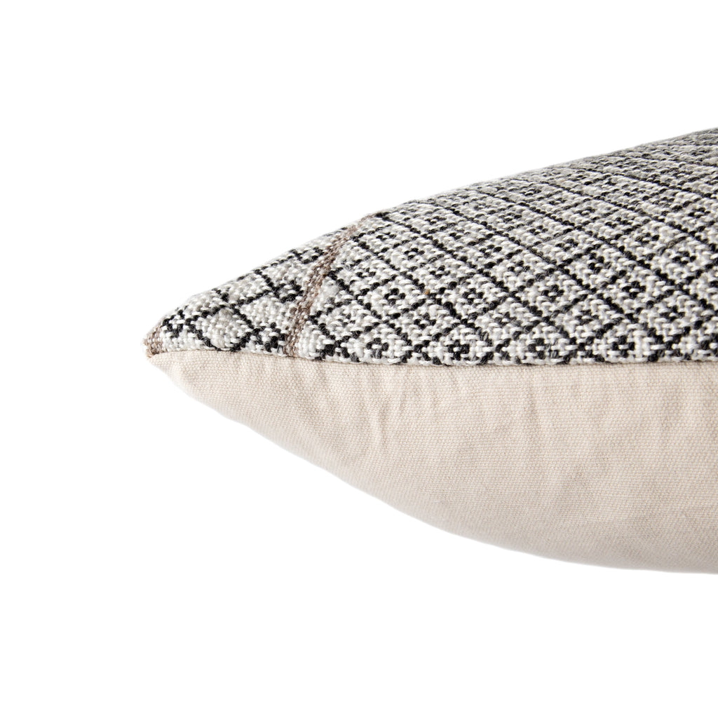 Mariscopa Ivory & Dark Gray Trellis Throw Pillow