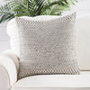 Mariscopa Ivory & Dark Gray Trellis Throw Pillow