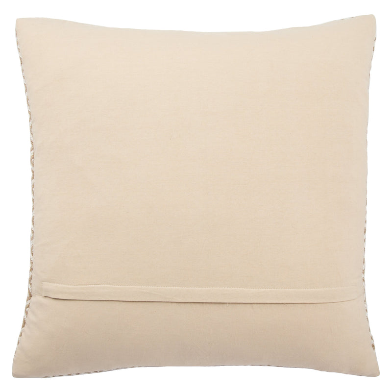 Estes White & Beige Geometric Throw Pillow