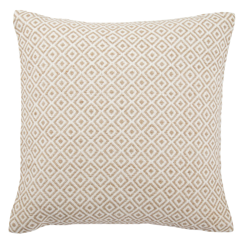 Estes White & Beige Geometric Throw Pillow