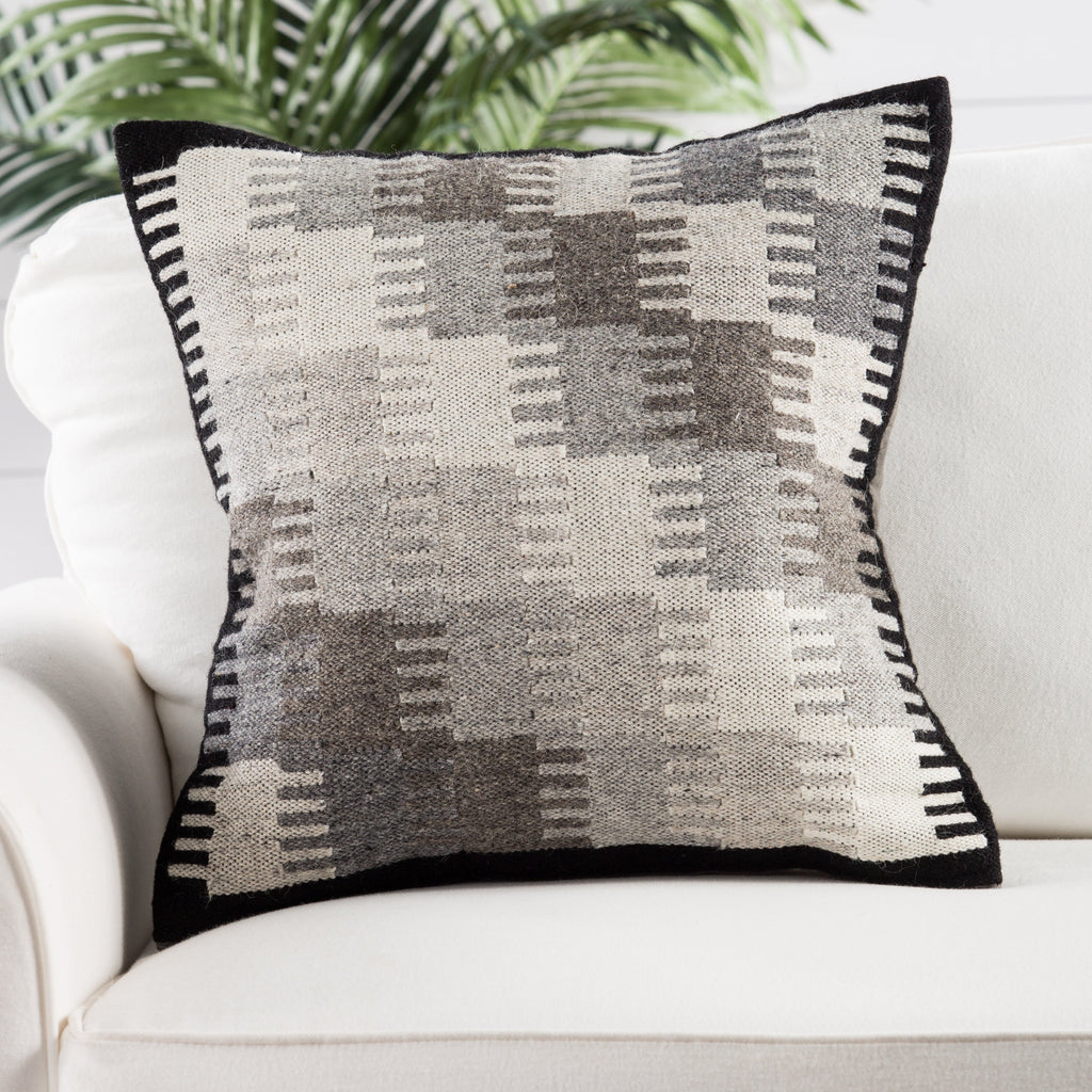 Terzan Pillow in Turtledove & Bungee Cord design by Jaipur Living