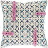 Phoebe PHB-002 Woven Pillow in Beige & Dark Blue by Surya