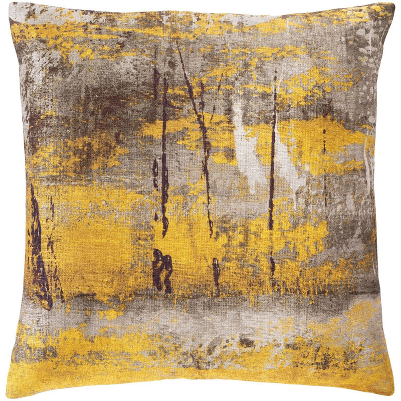 Peniko PKO-001 Woven Pillow in Saffron & Dark Brown by Surya