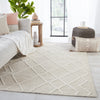 Moab Natural Geometric Light Grey & Ivory Rug by Jaipur Living