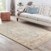 Orleans Handmade Medallion Beige & Blue Area Rug