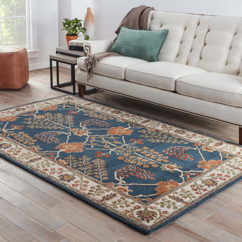 Chambery Handmade Floral Blue & Multicolor Area Rug