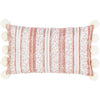 Peppermint PMN-001 Woven Lumbar Pillow in White & Bright Orange by Surya