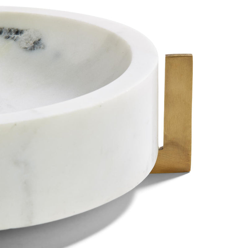 Stahl White Marble Bowl with Gold Stand