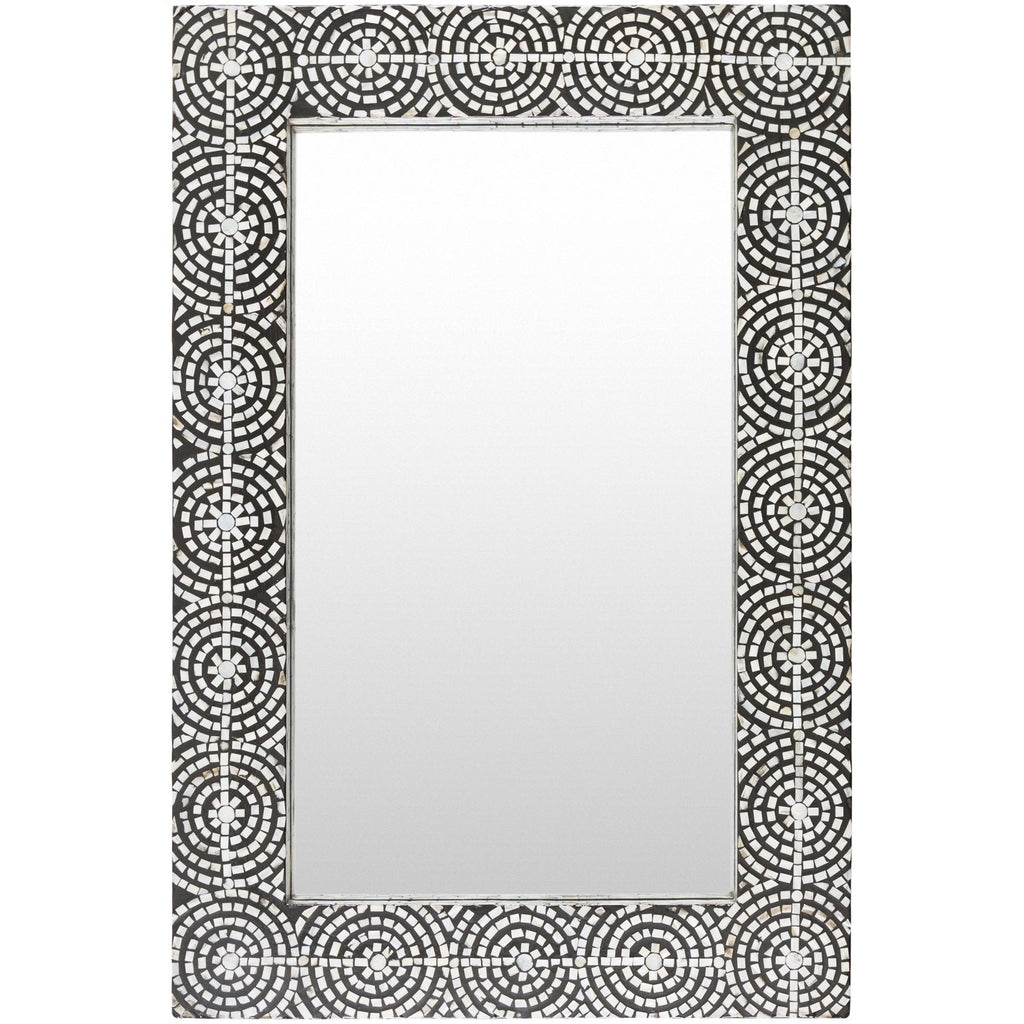 Pinon PNN-002 Rectangular Mirror in Black by Surya