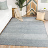 Glace Handmade Geometric Dark Blue & Ivory Area Rug