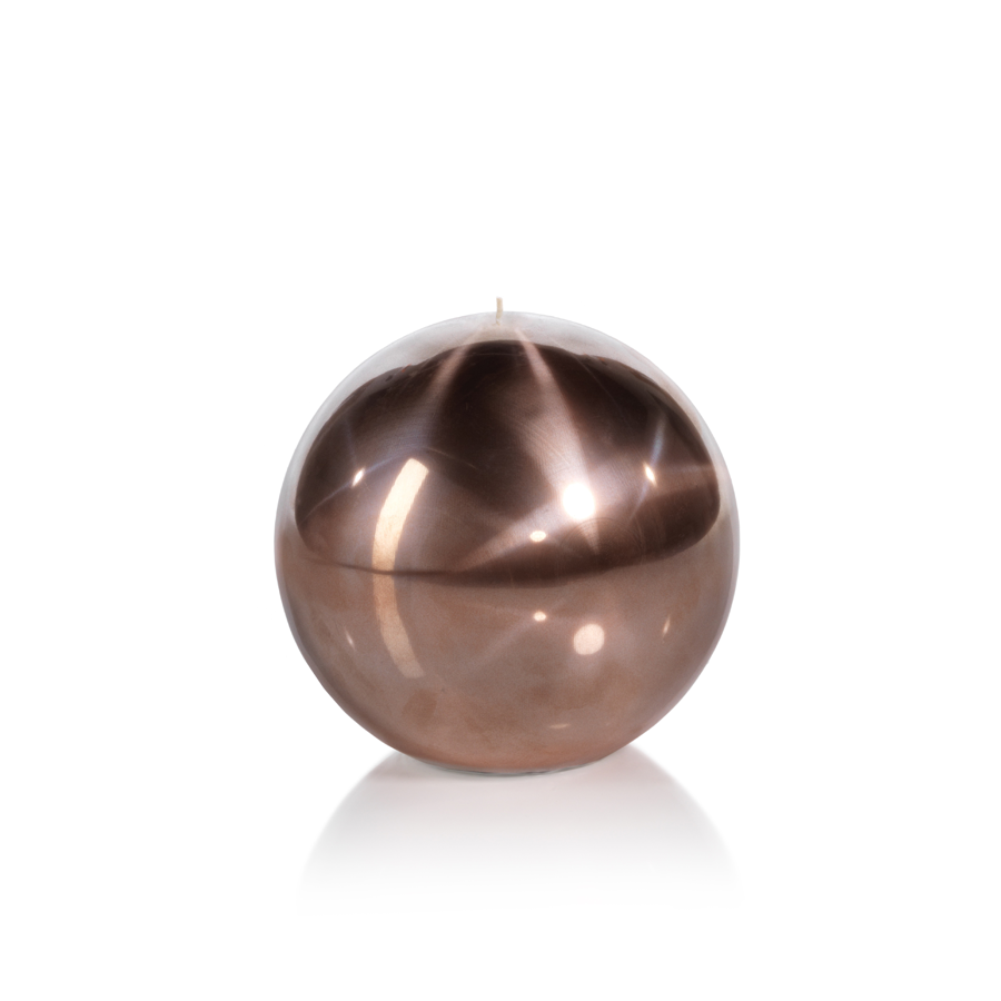 Titanium Rose Gold Ball Candles - Set of 2