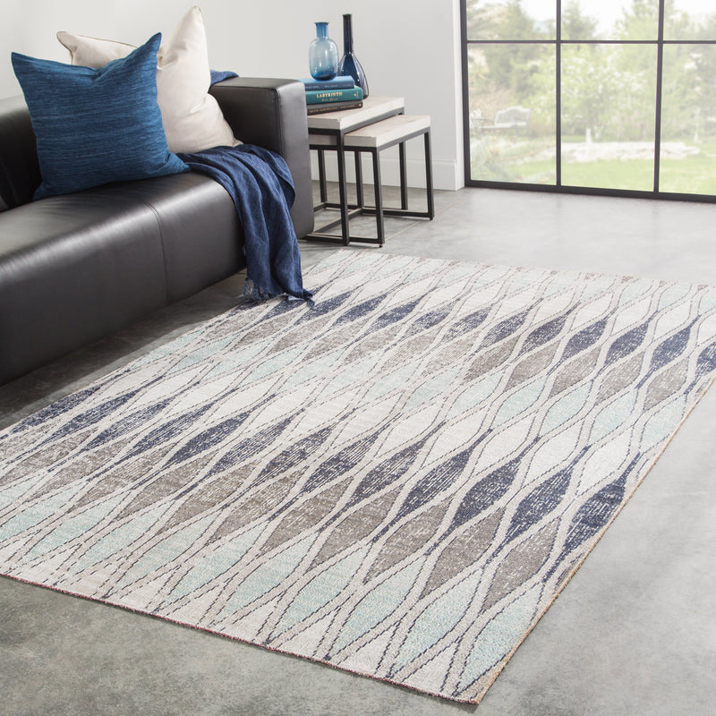 Norwich Indoor/ Outdoor Geometric Gray & Blue Area Rug