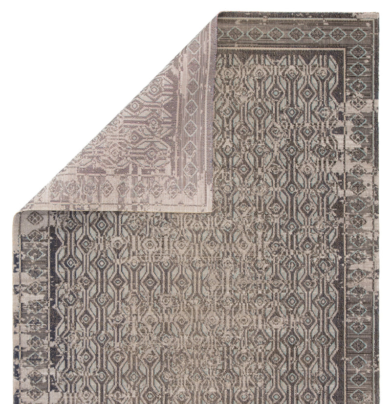 Stowe Indoor/ Outdoor Geometric Gray & Blue Area Rug