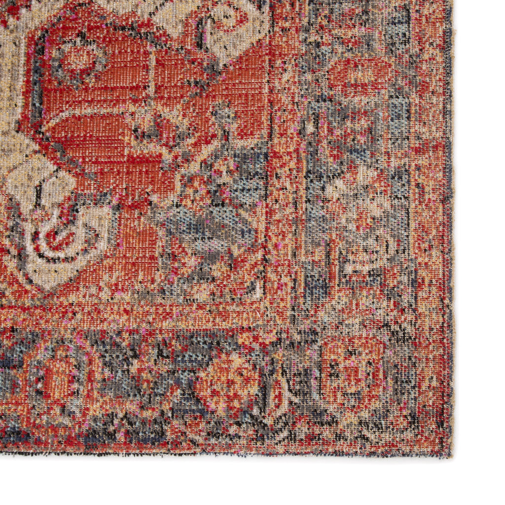 Leighton Indoor/ Outdoor Medallion Red & Blue Area Rug