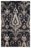 Zenith Indoor/ Outdoor Ikat Black & Blue Area Rug