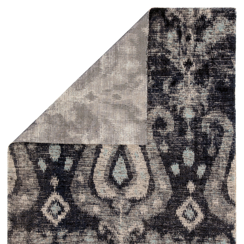 Zenith Indoor/ Outdoor Ikat Black & Blue Area Rug