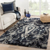 Zenith Indoor/ Outdoor Ikat Black & Blue Area Rug