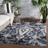 Zenith Indoor/ Outdoor Ikat Black & Blue Area Rug