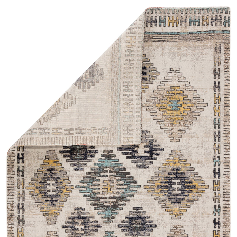 Dez Indoor/ Outdoor Tribal Blue & Yellow Area Rug