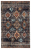 Dez Indoor/ Outdoor Tribal Blue & Orange Area Rug