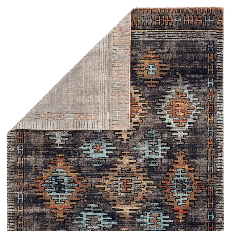 Dez Indoor/ Outdoor Tribal Blue & Orange Area Rug