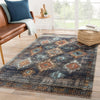 Dez Indoor/ Outdoor Tribal Blue & Orange Area Rug