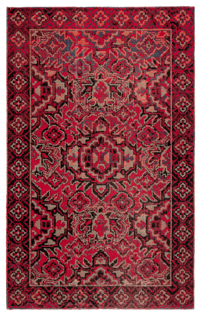 Chaya Indoor/ Outdoor Medallion Red & Black Area Rug