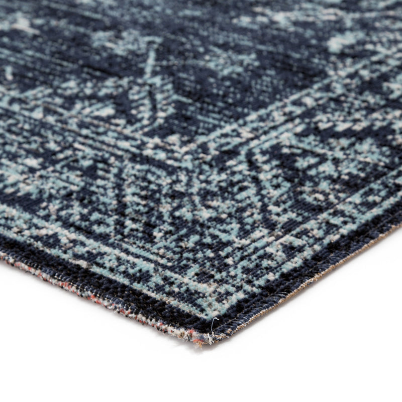 Fayer Indoor/ Outdoor Medallion Blue & Black Area Rug