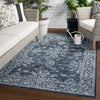 Fayer Indoor/ Outdoor Medallion Blue & Black Area Rug