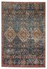 Freemond Indoor/Outdoor Medallion Blue & Red Rug