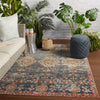 Freemond Indoor/Outdoor Medallion Blue & Red Rug