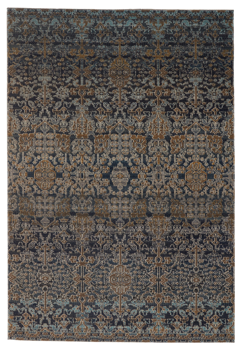 Bodega Indoor/Outdoor Trellis Dark Blue & Gold Rug