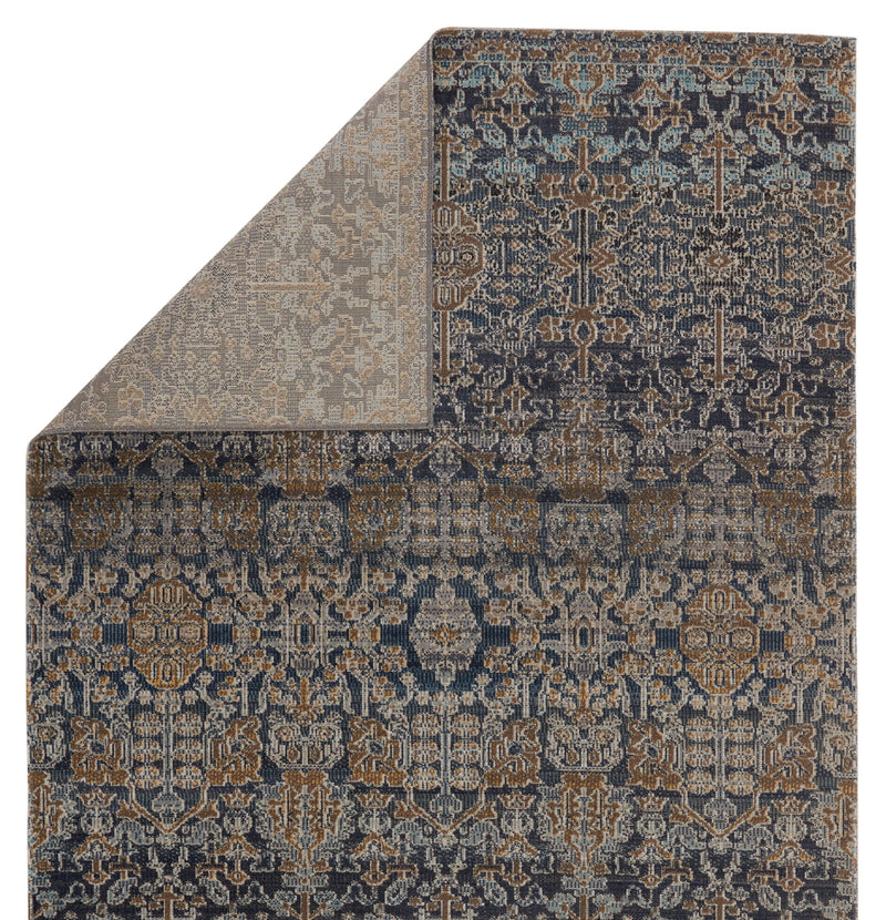 Bodega Indoor/Outdoor Trellis Dark Blue & Gold Rug