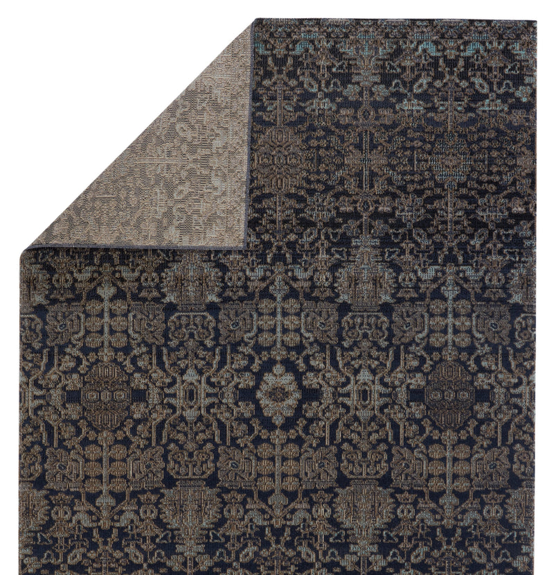 Bodega Indoor/Outdoor Trellis Dark Blue & Taupe Rug