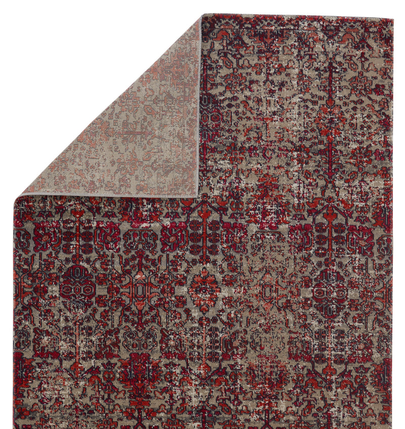 Bodega Indoor/Outdoor Trellis Red & Grey Rug