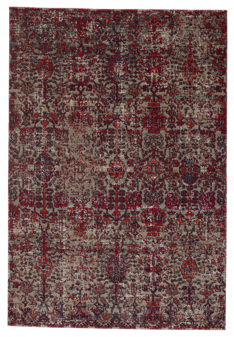 Bodega Indoor/Outdoor Trellis Red & Grey Rug