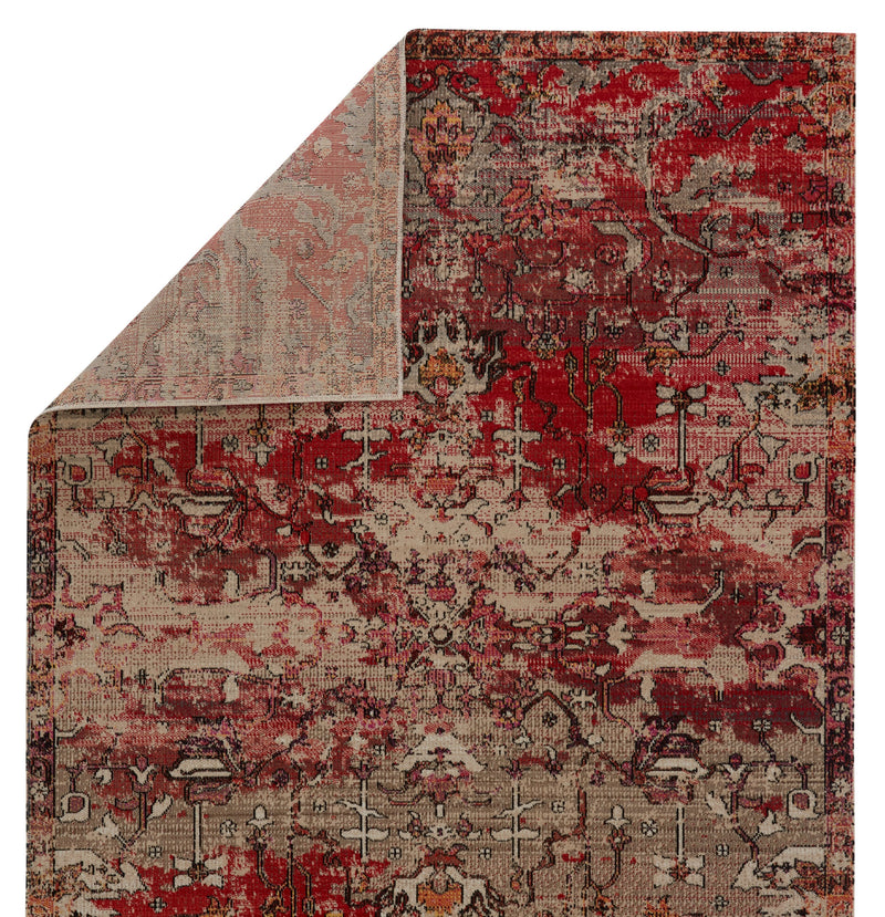 Fayette Indoor/Outdoor Oriental Red & Beige Rug