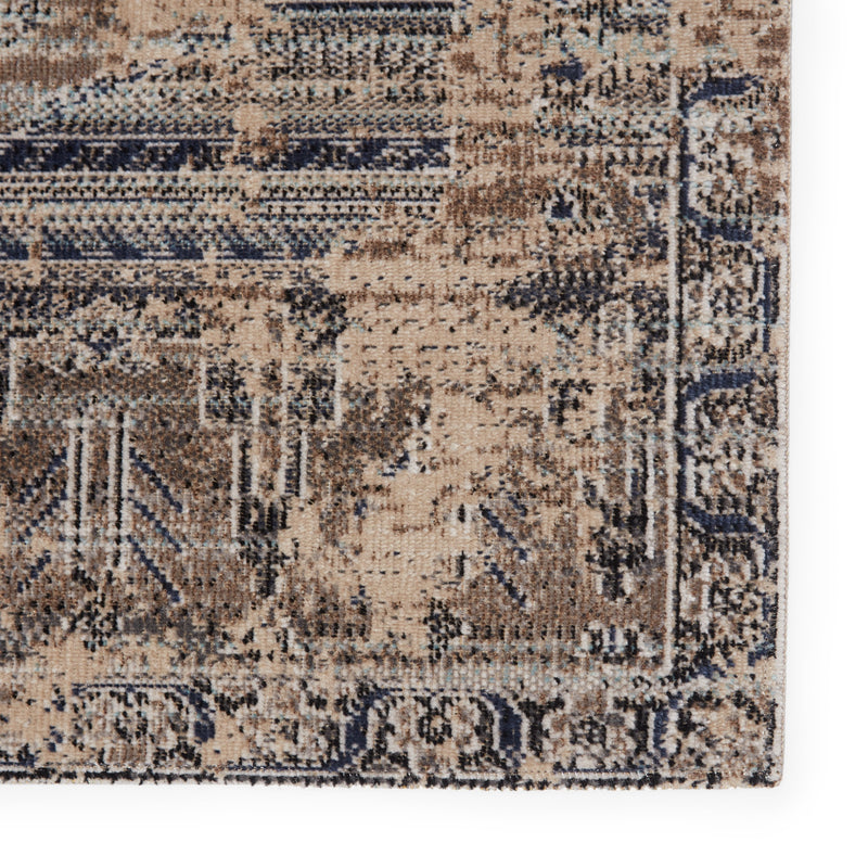 Cicero Indoor/Outdoor Medallion Taupe & Blue Rug