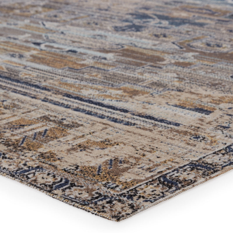 Cicero Indoor/Outdoor Medallion Tan & Blue Rug