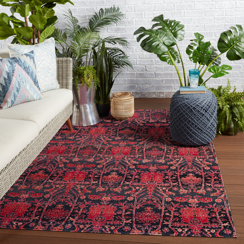 Genesee Indoor/Outdoor Trellis Red & Blue Rug