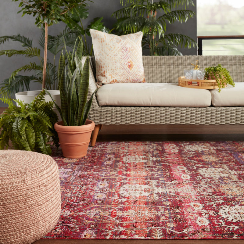 Genesee Indoor/Outdoor Trellis Red & Beige Rug