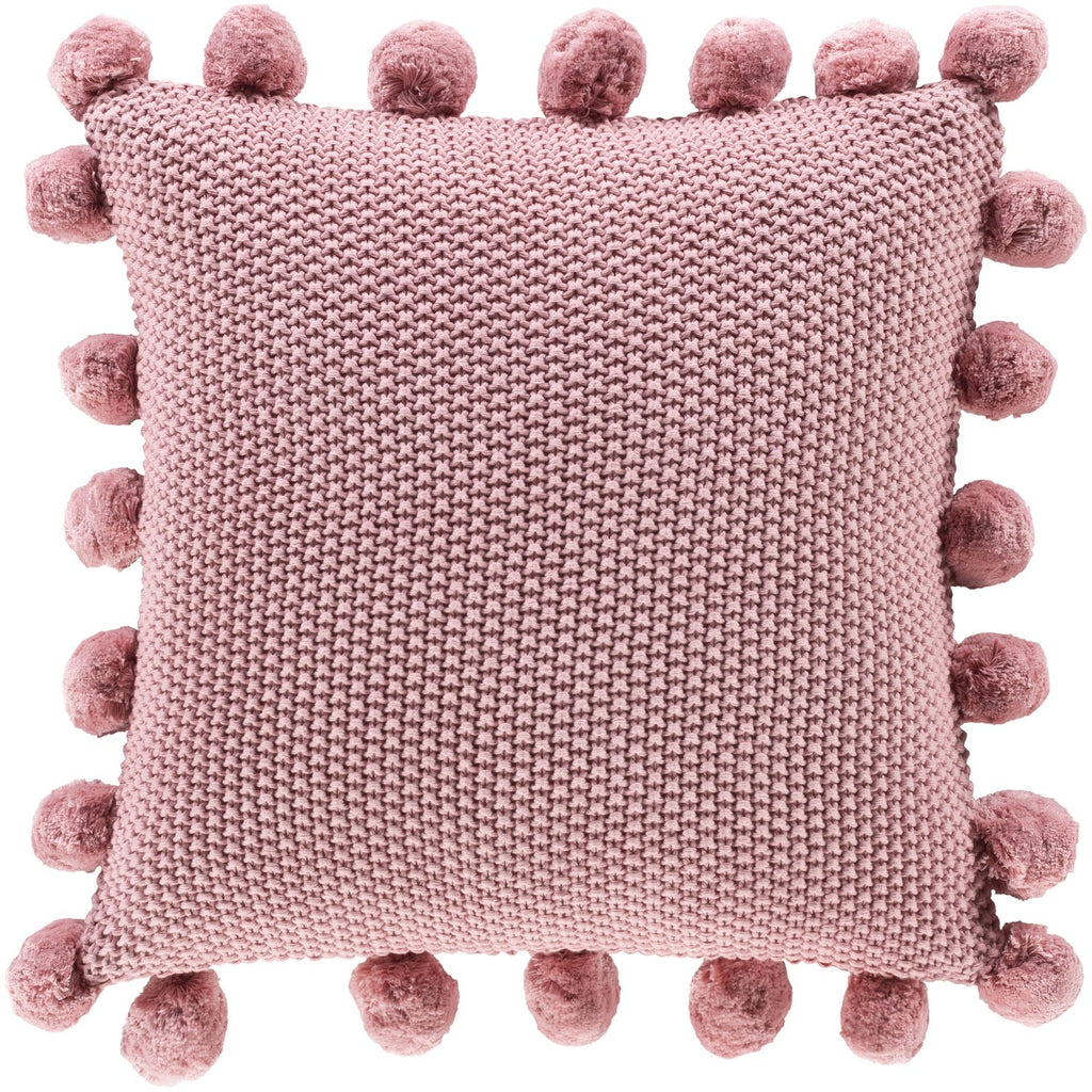 Pomtastic POM-002 Knitted Pillow in Pale Pink by Surya