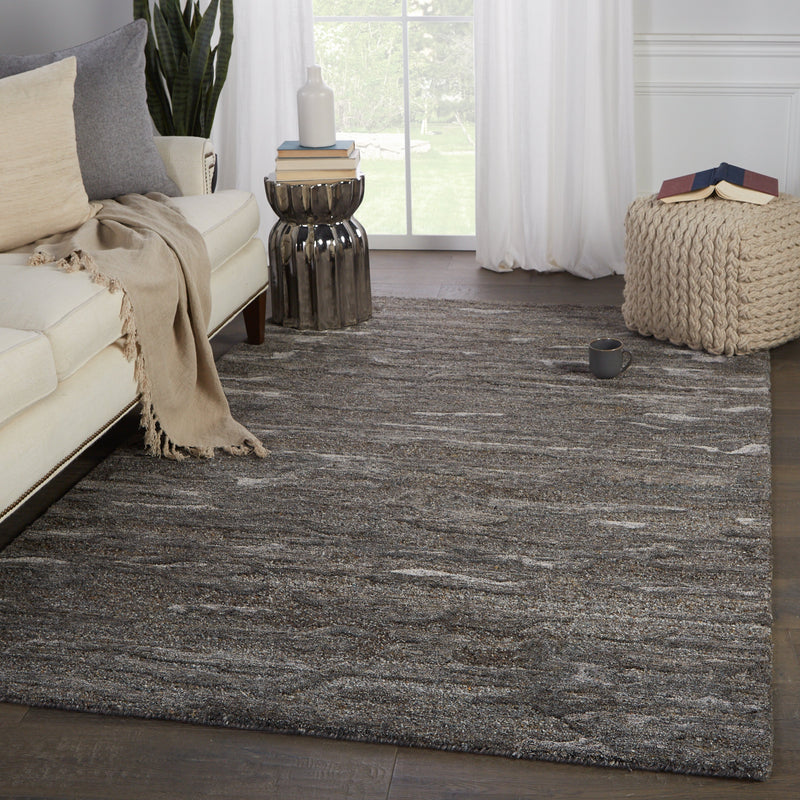 Fjord Handmade Abstract Gray Rug