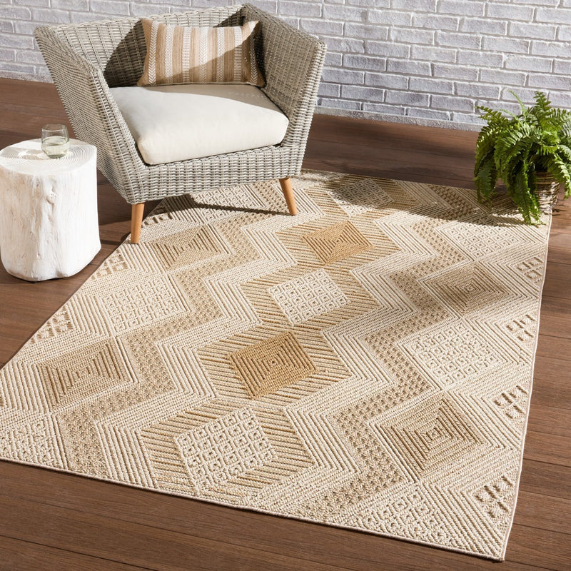 Paradizo Indoor/ Outdoor Reyes Beige & Light Brown Rug 5